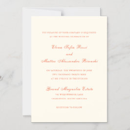 Invitación Magnética Boda Clásica Moderna de Terracota Elegante