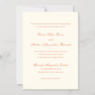 Invitación Magnética Boda Clásica Moderna de Terracota Elegante