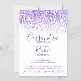 Invitación Magnética Boda de arte malva violeta en cascada