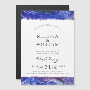 Invitación Magnética Boda de Arte Moderno Azul