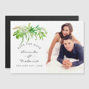 Invitación Magnética Boda de bosque en acuarela, guarde la fecha