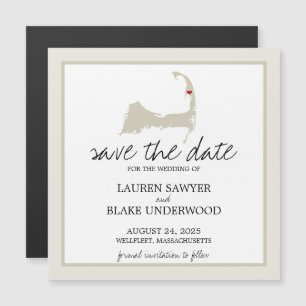 Invitación Magnética Boda de Cape Cod de Wellflos Save the Date