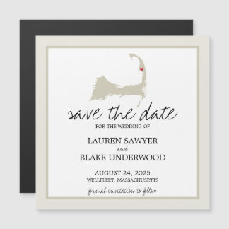 Invitación Magnética Boda de Cape Cod de Wellflos Save the Date