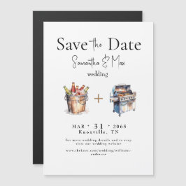 Invitación Magnética Boda de cerveza magnética y barbacoa Guardar la fe