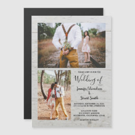 Invitación Magnética Boda de collage de fotografías de granos de campo