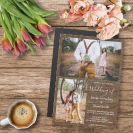 Invitación Magnética Boda de collage de fotografías de granos de campo