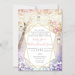 Invitación Magnética Boda de cuento de hadas de Rubor púrpura pastel