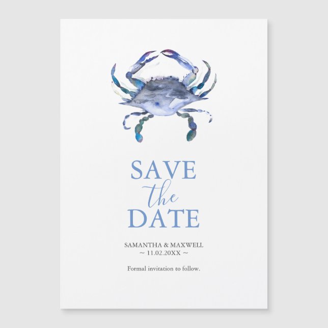 Invitación Magnética Boda De Destino Guardar Los Magnates De Fecha (Anverso)