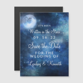 Invitación Magnética Boda de estrellas lunares de la luna llena salva l