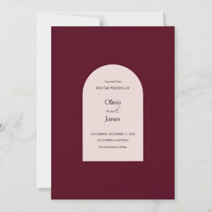Invitación Magnética Boda de Floral en Arco de Borgoña Save the Date