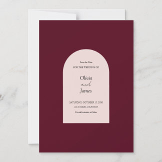 Invitación Magnética Boda de Floral en Arco de Borgoña Save the Date