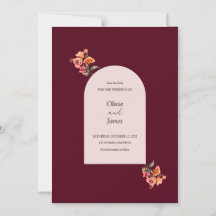Boda de Floral en Arco de Borgoña Save the Date