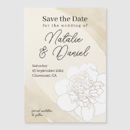 Invitación Magnética Boda de Flores de Peonies Blancos
