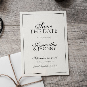 Invitación Magnética Boda de Foto de Borde de Escritura Estilosa Limpia