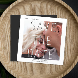 Invitación Magnética Boda de Foto de Fecha de Guardado Mínima