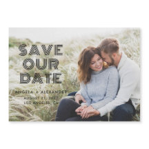 Boda de fotos retro geométrica negra salva la fech