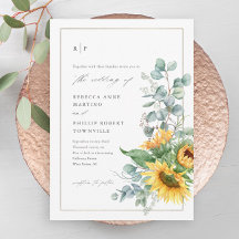 Boda de girasol moderno de eucalipto