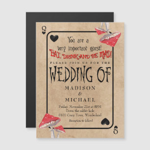 Invitación Magnética Boda de hongos locos de cartas