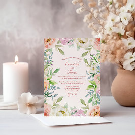 Invitación Magnética Boda de la Moda de Boho de Coral Floral