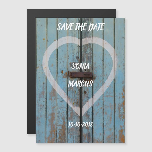Invitación Magnética Boda de la puerta de Barn Rústico (Anverso/Reverso)