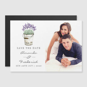 Invitación Magnética Boda de lavanda de Moda de cabaña Salven la fecha
