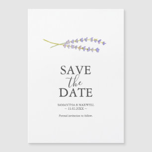 Invitación Magnética Boda De Lavanda Salvar Los Magnates De Fecha