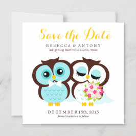 Invitación Magnética Boda de lechuzas de novias y novias salva la fecha