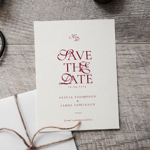 Invitación Magnética Boda de letra minúscula profunda burgundy script