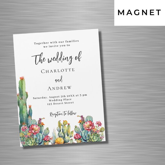 Invitación Magnética Boda de lujo Cactus (Subido por el creador)