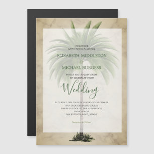 Invitación Magnética Boda de Moda elegante de árbol de palmas