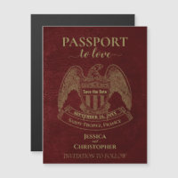 Boda de Pasaporte Rojo de Borgoña recorta la fecha