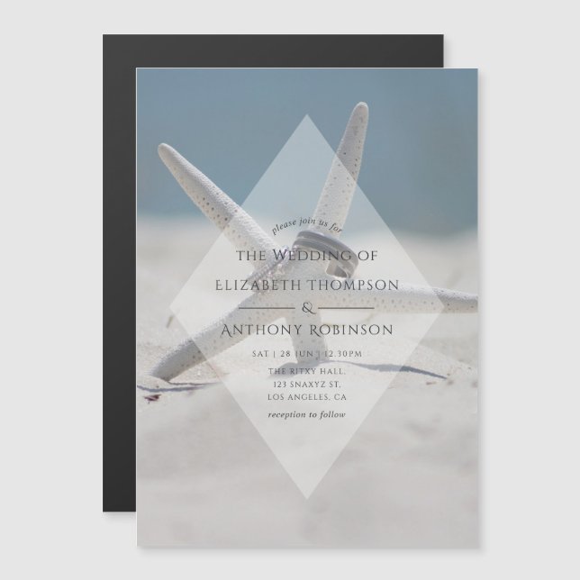 Invitación Magnética Boda de playa (Anverso/Reverso)