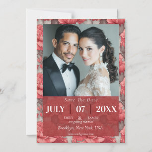 Invitación Magnética Boda de playa de flores de clavel personalizadas d