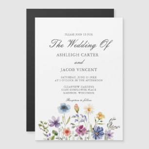 Invitación Magnética Boda de primavera de flores silvestres elegantes