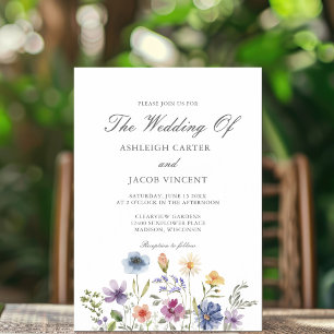 Invitación Magnética Boda de primavera de flores silvestres elegantes