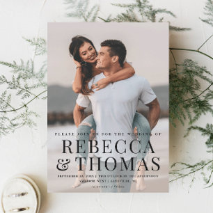 Invitación Magnética Boda de superposición de tipo fotográfico moderno