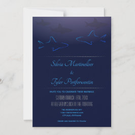 Invitación Magnética Boda de tiburones del océano azul