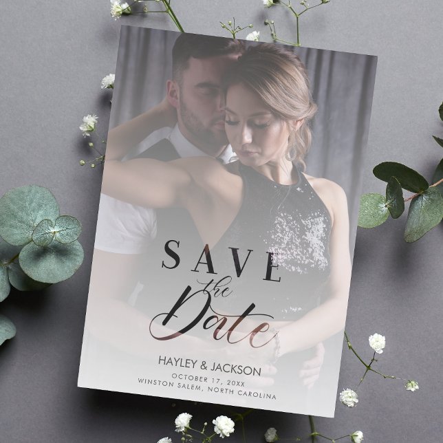 Invitación Magnética Boda de Transparencia Vellum Moderno Script (Subido por el creador)