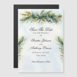 Invitación Magnética Boda de Vegetación Acuarela