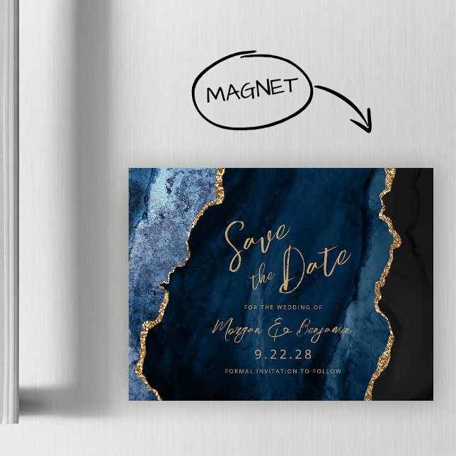 Invitación Magnética Boda del ejército azul de la marina salva la fecha (Subido por el creador)