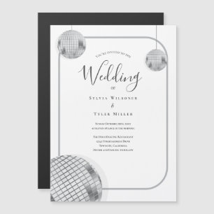 Invitación Magnética Boda Disco Retro
