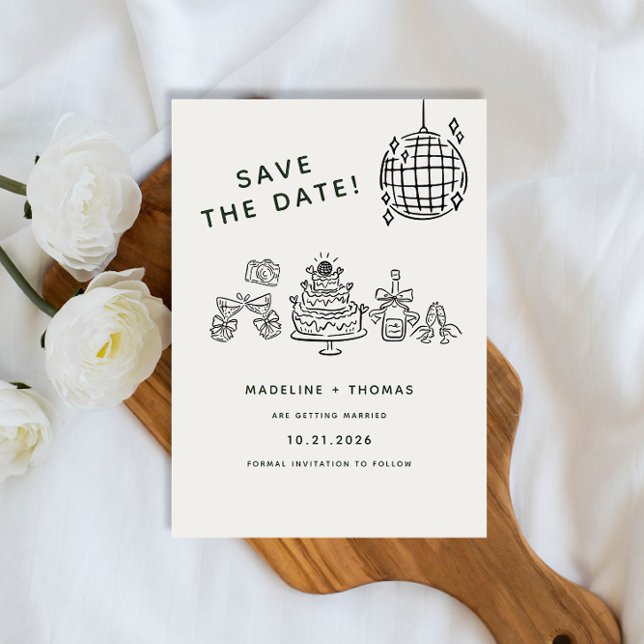 Invitación Magnética Boda Discoteca De Esgrima De Mano Para Salvar La F (Subido por el creador)