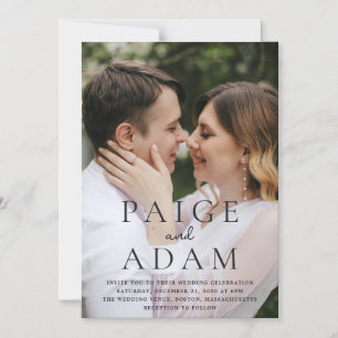 Invitación Magnética Boda Editorial de Foto Moderna