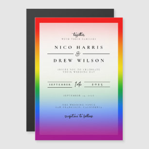 Invitación Magnética Boda elegante de orgullo LGBTQ+