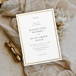 Invitación Magnética Boda elegante en blanco y negro simple