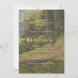 Invitación Magnética Boda Elegante en Bosque Rústico