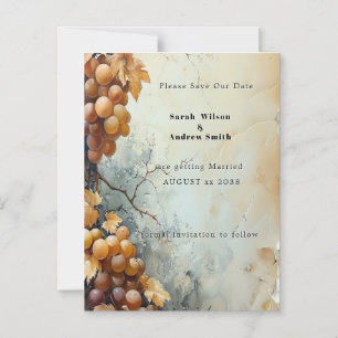 Invitación Magnética Boda elegante en viñedo con acuarela Save the Date