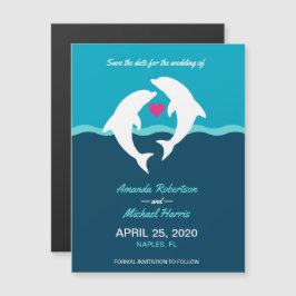 Invitación Magnética Boda en el mar de delfines