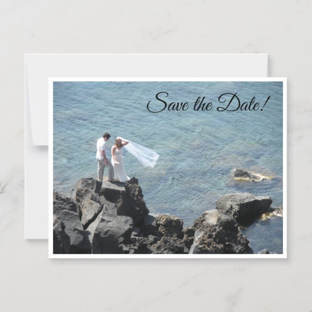 Invitación Magnética Boda en la Isla Guardar la Fecha (Anverso)