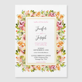 Invitación Magnética Boda floral acuarela de verano